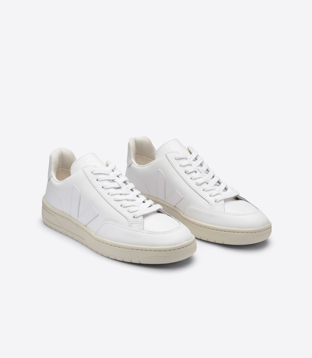 Tenis Veja Hombre - V-12 Cuero - Blancos - 814DALZMR